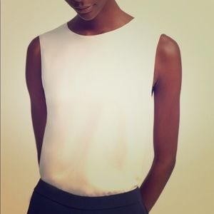 NWT THEORY Shell Top in Silk Stretch Ivory sz S